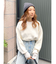 カシミヤ混スムース編みルーズニット