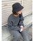 カシミヤ混スムース編みルーズニット