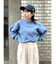 カシミヤ混スムース編みルーズニット