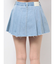 タックプリーツ デニムスカートライクショートパンツ