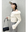 2WAYファーライクネックニットトップス