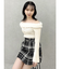 2WAYファーライクネックニットトップス