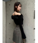 2WAYファーライクネックニットトップス