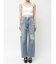 ハイウエストSIDE straight line damageワイドデニムパンツ