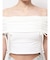 ギャザーオフショルダーリボントップ