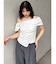 オフショルシャーリングシャツ