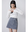 フロッキーデニムミニスカート【セット販売対象】