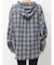 GG drawstringフードチェックシャツ