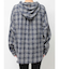 GG drawstringフードチェックシャツ