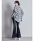 processing checkered print looseシャツ