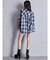 processing checkered print looseシャツ