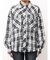 processing checkered print looseシャツ