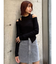 ショルダーカットリブニット