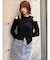 ショルダーカットリブニット