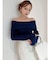 リブニットオフショルトップス