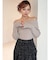 リブニットオフショルトップス