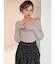 リブニットオフショルトップス