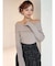 リブニットオフショルトップス