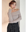 リブニットオフショルトップス