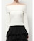 リブニットオフショルトップス