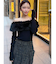 フェイクファーオフショルニットトップス