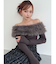 フェイクファーオフショルニットトップス