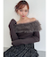 フェイクファーオフショルニットトップス