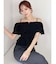 オフショルシャーリングチュニック