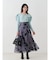 フロッキープリントフレアスカート