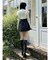 ベルト付きチェックプリーツミニスカパン