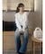 シフォンラッフルブラウス