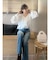 シフォンラッフルブラウス