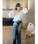 シフォンラッフルブラウス