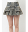 ハイウエストGG POKETプリーツデニムスカートライクショートパンツ