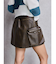 URBAN EDGEフェイクレザーユーティリティースカートライクショートパンツ