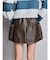 URBAN EDGEフェイクレザーユーティリティースカートライクショートパンツ