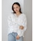 スリーブボリュームジャカードブラウス