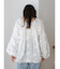スリーブボリュームジャカードブラウス