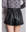 フェイクレザーレイヤーショートパンツ