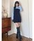 【WEB限定カラーあり】シャツレイヤード風ニットドッキングミニワンピース