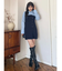 【WEB限定カラーあり】シャツレイヤード風ニットドッキングミニワンピース