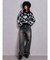 GG Leopardシャギーショートニットトップス