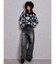 GG Leopardシャギーショートニットトップス