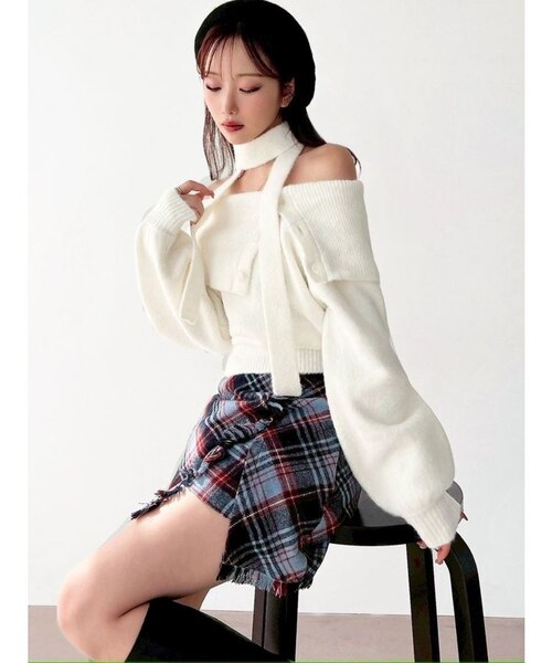 ビックカラーチョーカーニットトップス｜マークスタイラーアウトレット