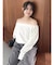 【吉田朱里】タックスリーブオフショルスウェット ※BLACK WEB限定カラー