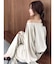 【吉田朱里】タックスリーブオフショルスウェット ※BLACK WEB限定カラー