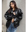 2WAYカラーフェイクレザーブルゾン