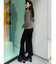 スカートレイヤードニットフレアパンツ