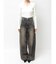 ハイウエストBACK CROSS POINTワイドデニムパンツ