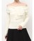 フロントリボンリブニットトップス